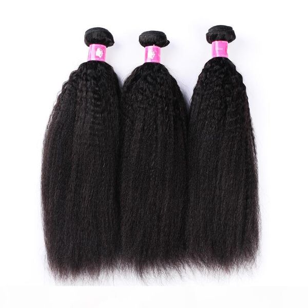 

wholesale 10bundles lot 7a kinky straight virgin brazilian hair weaves 1b natural black human remy hair weft for black women forawme