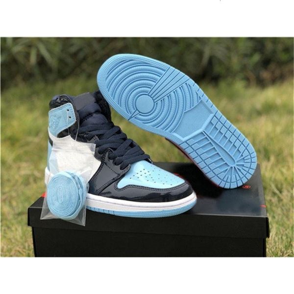 

2019 новый выпуск 1 высокий og unc патент asg wmns 1s obsidian blue chill-white basketball shoesker