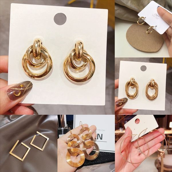 

a37 new fashion jewelry women crystal statement vintage stud price find copper earrings for women jewelry factory, Golden