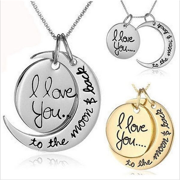 

fashion 2 i styles you to necklace love the moon and back for mom sister family pendant link chain1lc8