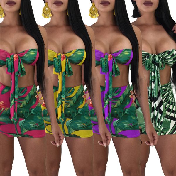 

women fashion casual printed strappy tube 2 piece set, White