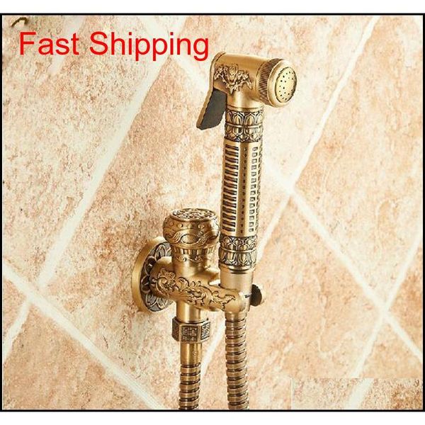 

wholesale and retail antique brass bathroom bidet faucet flower carved toilet clearing hand shower mop fau qylnno sports2010