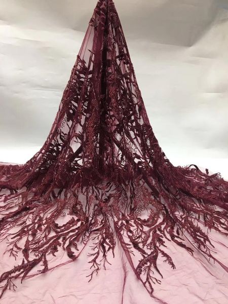 

ribbon latest african beaded lace fabric embroidery 2021 french nigerian tulle xx3701, Pink;blue