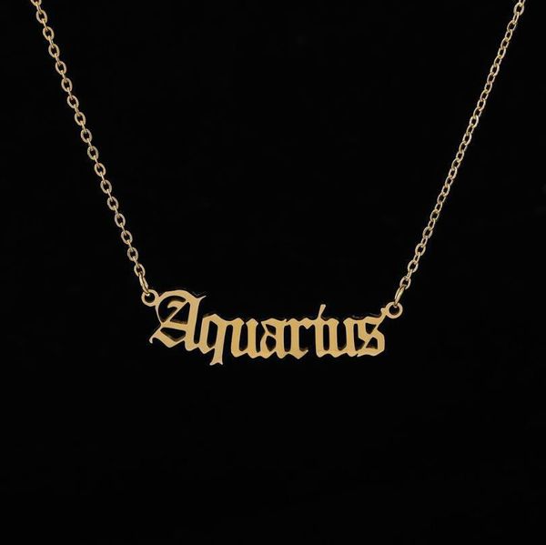 

5gvmpersonalized letter zodiac constellation necklaces for women custom stainless steel old english necklace birthday je
