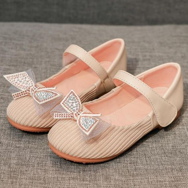 

flat shoes 2021 children' sandals princess leather girls kids bow wedding banquet baby clothing, Black;grey
