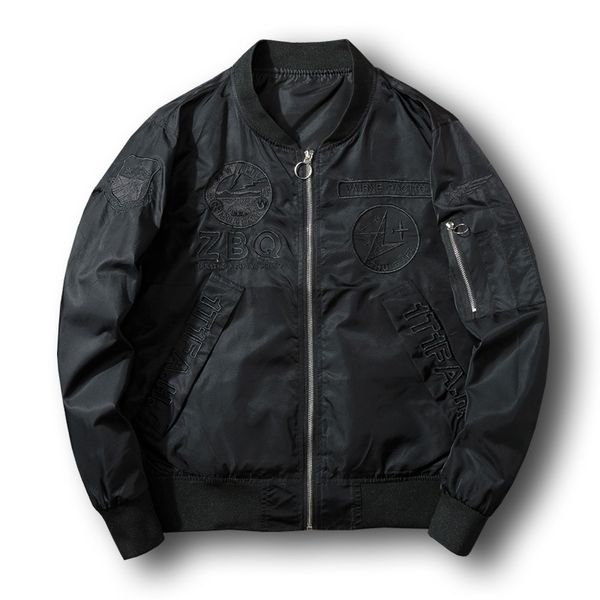

2021 new men bombers solid embroidered hip hop letter baseball harajuku street fashion jacket autumn lewg sr9j, Black;brown