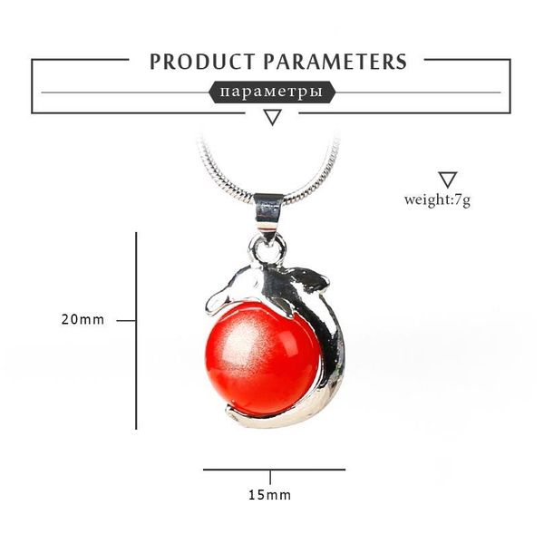 

1pc cat eye dolphin pendant in cute animal shape crystal point giving necklace alloy does not rustmeditation heal qyldrn, Black