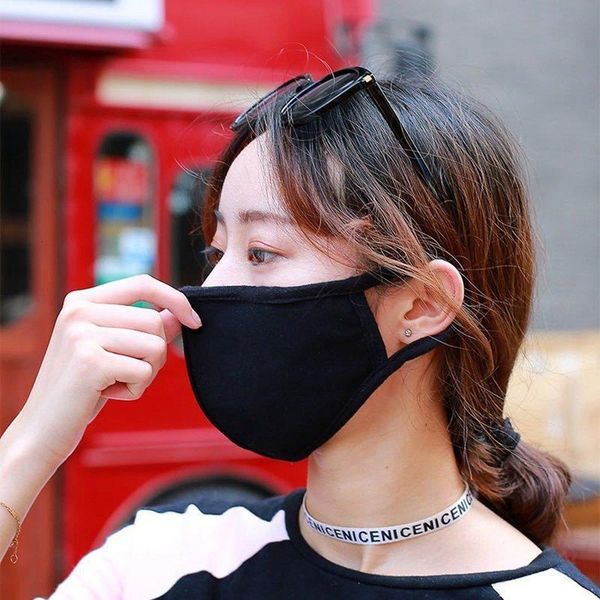 

anti dust mask breathable cotton face cover for cycling camping trave ljjp196 reusable mouth gexs# black was