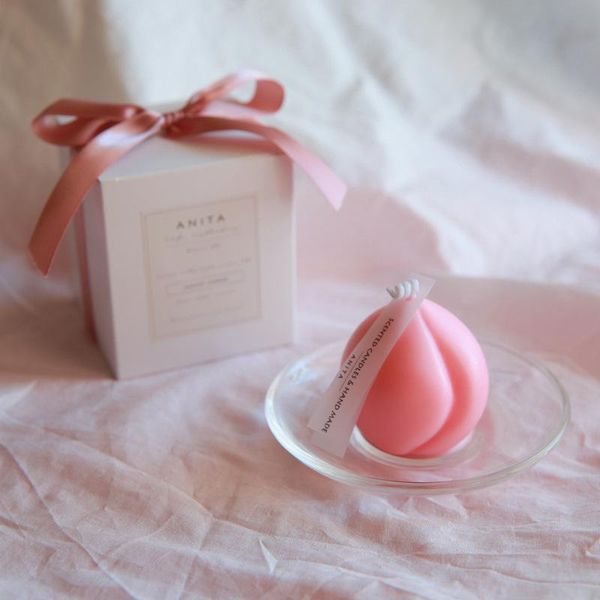 

3d персик свеча ручной работы ремесел украшения дома рождественские свадебные подарки искусства вечеринки свеча 1 шт. 3d персик sqcssf homes