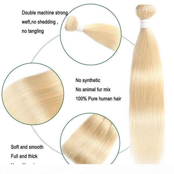 

613 блондинки пакеты волос бразильские прямые человеческие волосы плетение bundly 8 до 26 дюймов remy волосатые удлинитель 2 шт, Black;brown