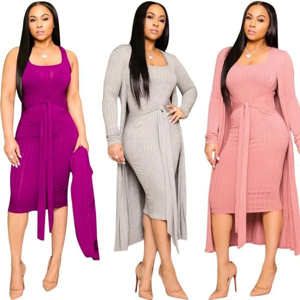 

two piece skirt set women 2 piece set long sleeve bandage 2 skirt women summer clothes home sexy, Gray
