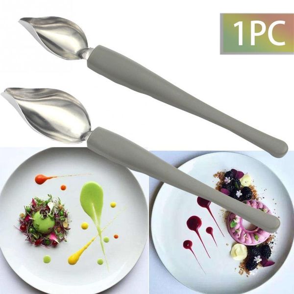 

spoons creative deco spoon decorate sushi draw tool design sauce dressing plate dessert bakeware cake gastronomy coffee
