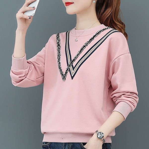 

foreign fashion long sleeve sweater women's spring and thin style 2020 new autumn loose korean round neck top, Black