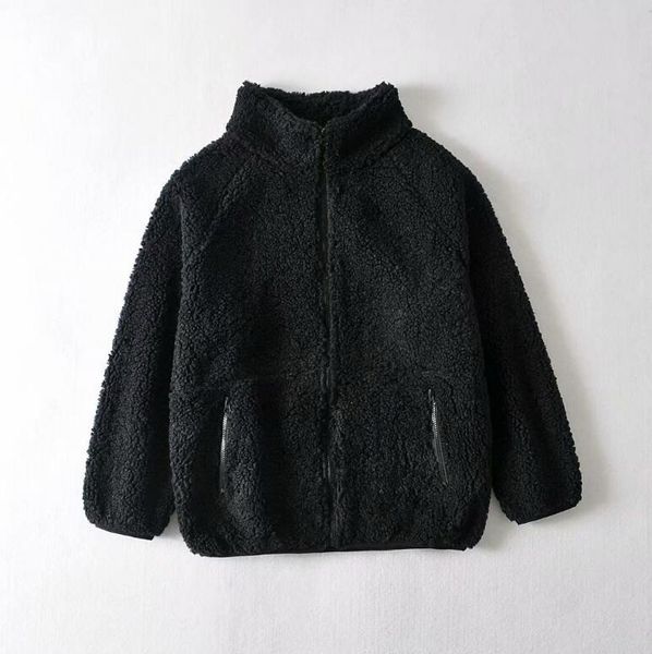 

2021 new spring jacket men's autumn winter lamb zipper cardigan jacket thicken clothes, Black;brown