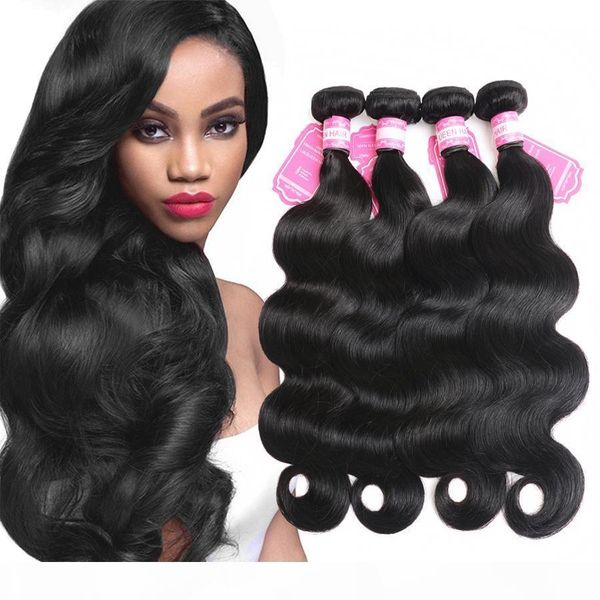 

brazilian human hair weft body wave brazilian virgin hair bundles double weft 3 pcs lot body wave bundles brazilian human hair weave, Black;brown