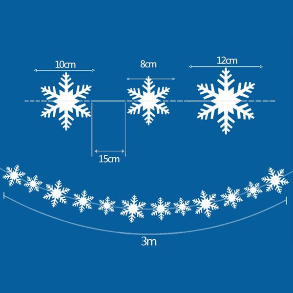 

3d white snowflake garland christmas decoration for home diy hanging paper banner kids room birthday party decor xmas ornaments wmtwpx