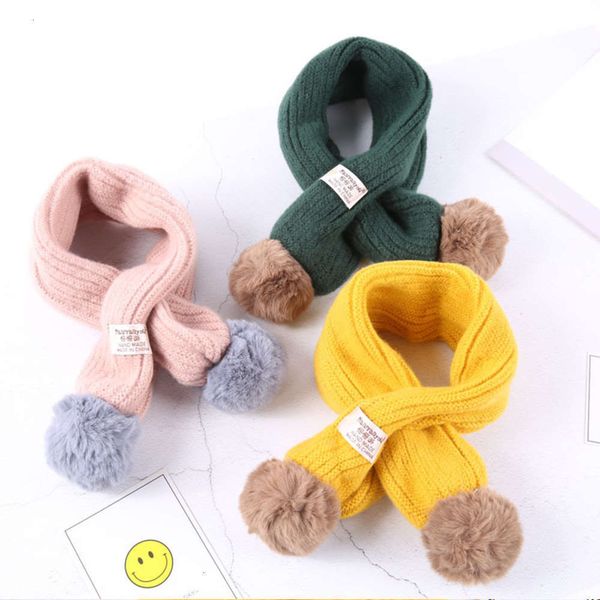

knitting children's big ball korean collar wool autumn and winter warm scarf wj150, Red;brown