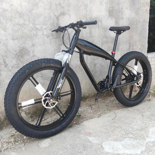 Bici Freni idraulici Mountain bike Pneumatici 26*4.0 Telaio da spiaggia 27 velocità Colori fai da te Bici da 26 pollici1