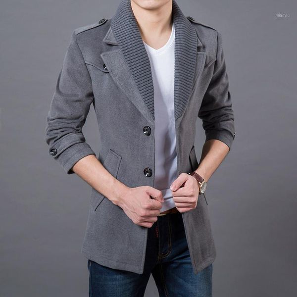 

men casual warm coats double collar winter coat1, Black;brown