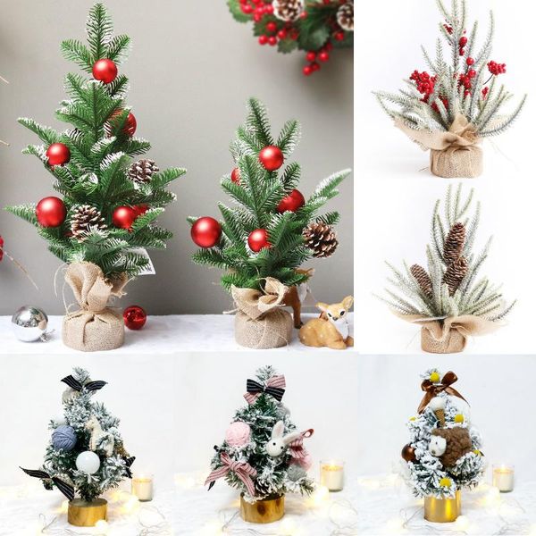 

christmas decorations 30cm-50cm mini tree xmas 2021 year for home small pine trees deskfestival navidad room ornaments