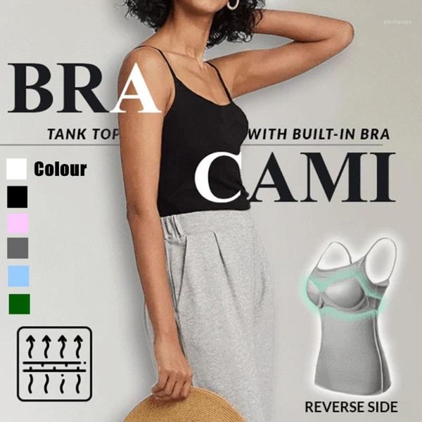

gym clothing wholesale women cotton camisole with shelf bra adjustable spaghetti strap tank cami tanks ed8891, White;black