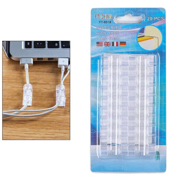 

self-adhesive cable clips organizer drop wire holders cord management pack of 20
