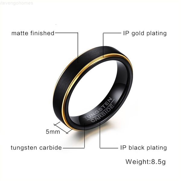 

classic men steel rings black fashion tungsten carbide man ring, Silver