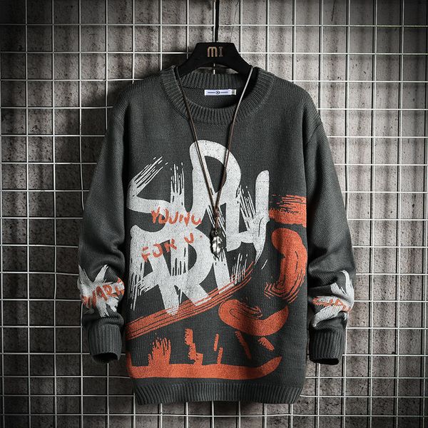 

men's sweaters spring autumn winter clothes 2021 pull oversize -4xl 5xl korea style casual standard pullovers, White;black