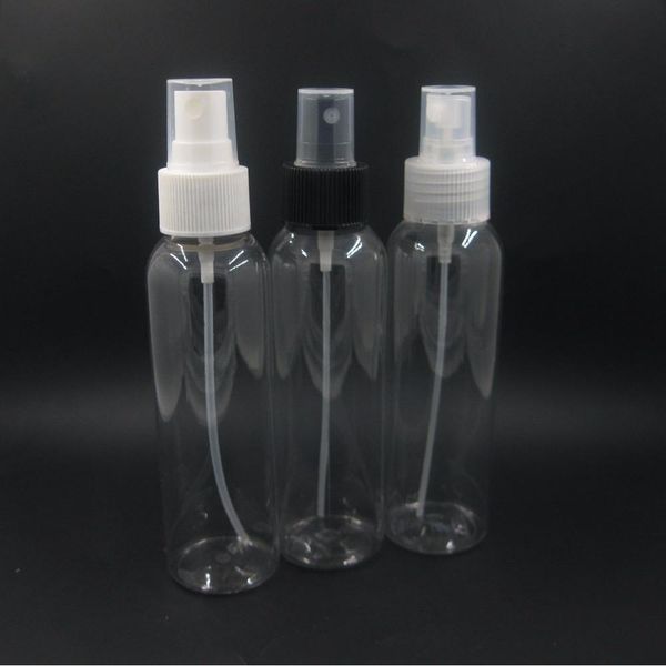 

120 мл пустой cosmo round пластиковая бутылка, прозрачная бутылка для домашних животных с черным / белым / прозрачным точным туманом, бутылк