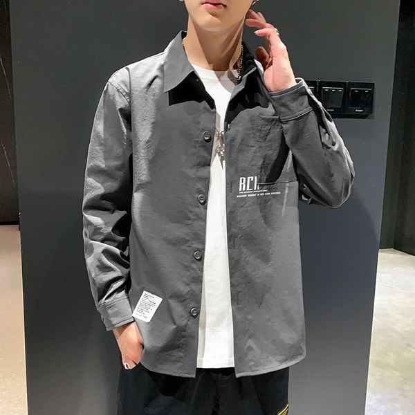 

2021 new men thin long sleeve vintage shirts fms0-g15 c1211, White;black