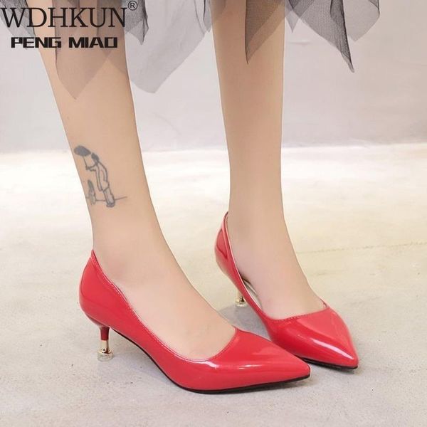 

female pumps nude shallow mouth 6cm women shoes fashion office work wedding party shoes ladies low heel woman autumn, Black
