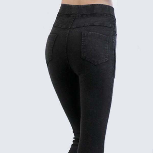 

6xl 5xl plus size jeans woman bejeans mujer trousers women low waist elastic waist pencil pants, Blue