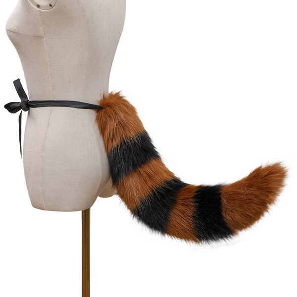 

mascot costumes plush fox tail mascot beast tail hand-made accessories performance props, Red;yellow
