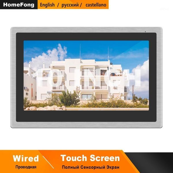 

homefong wired video intercom monitor 10 inch touch screen support ahd doorbell outdoor camera connected motion detection record1