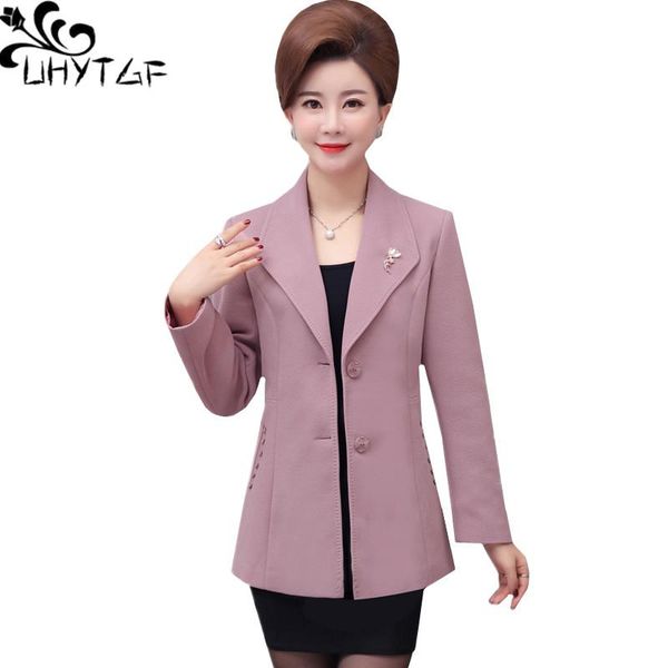 

women's jackets uhytgf spring jacket temperament small suit elegant coat single-breasted slim female loose 5xl plus size 193, Black;brown
