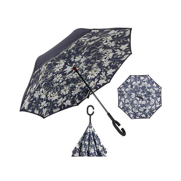 

folding reverse umbrella double layer inverted windproof rain car umbrellas self stand rain protecti jllwaa eatout