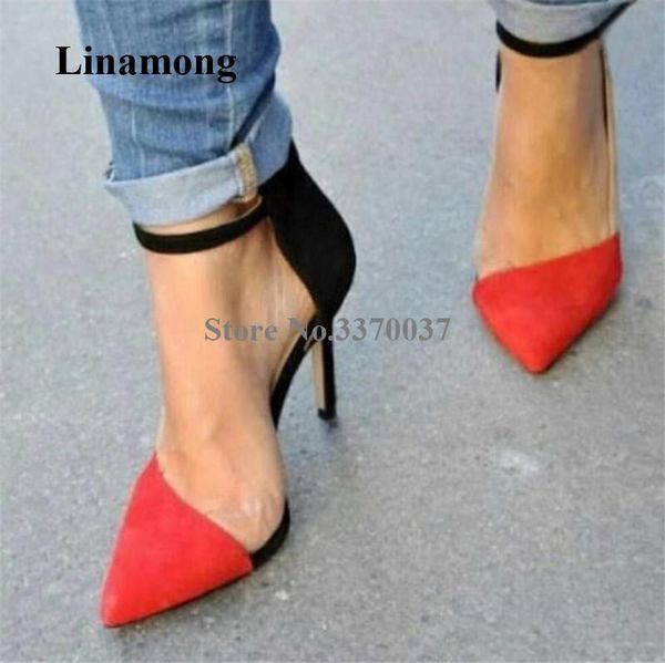 

dress shoes women fashion pointed toe suede leather stiletto heel pumps cut-out patchwork high heels formal, Black