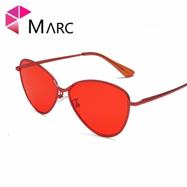 

sunglasses marc 100%uv400 women men 2021 brand design fashion trendy metal alloy cateye gafas oculos eyewear clear resin, White;black