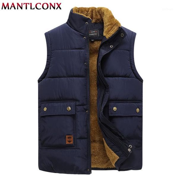 

men's vests mantlconx plus size 6xl 7xl vest mens warm sleeveless jacket men winter waistcoat men's casual coats thicken1, Black;white