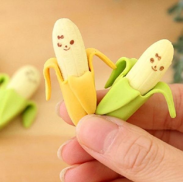 

4 сумки лот 8 шт. kawaii mini banana форма карандаш для карандаша симпатичные новинка ручка резина для детей подарочная школа канцтовары опт