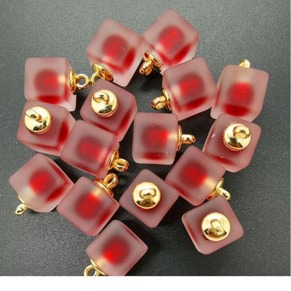 

new diy 8pcs 16mm mini acrylic frosted square beads charm pendant ornaments jewelry making bbyfdj, Black