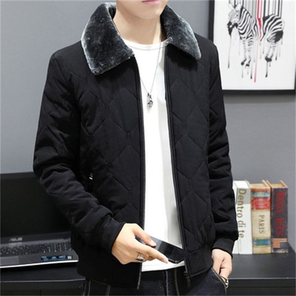 

2021 new masculino-acolchoado outono inverno novo fino puro curta algodo-acolchoado casuais juventude masculino 7tu3, Black