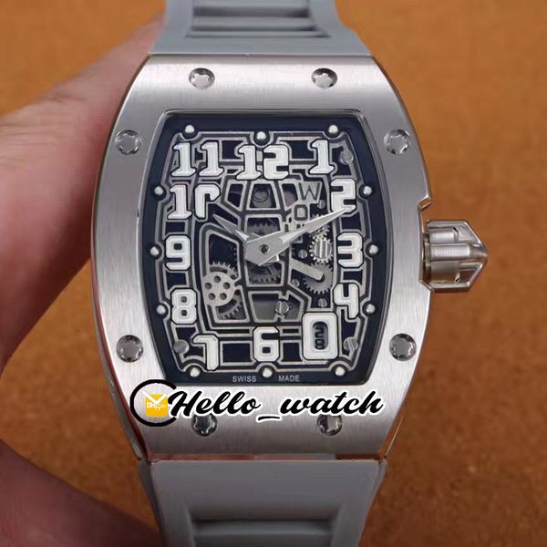 

new 38mm steel case rm67-01 skeleton dial automatic mens watch black inner gray rubber strap gents watches hwrm hello_watch e261f (2, Slivery;brown