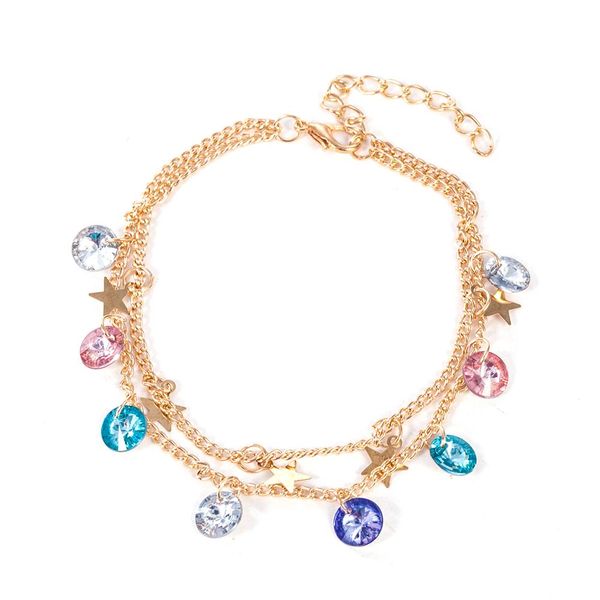 

modern simple multi-layer star anklets set for women vintage handmade anklet bracelet on leg beach party ocean jewelry 2019 wmtlor, Silver
