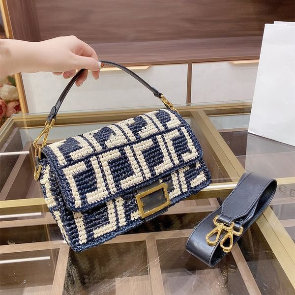 

2020 новый роскошный оригинальный одиночный модный дизайн ретро тканый французский хлеб сумка плеча диагональ сумка женская сумка бесплатная, Black