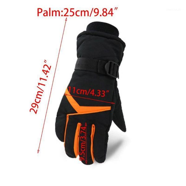 

ski gloves men winter windproof contrast color stripes waterproof warm mittens u7ef1