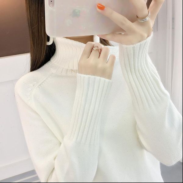 

womens sweaters 2021 winter clothes women turtleneck sweater women pullover jumper knitted sweater women sweaters winter pullove, White;black