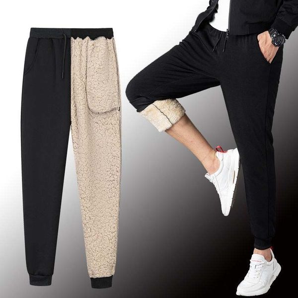 

2020 autumn i see jogger pants sportsmen's loose men's warm winter velvet hare sweatpants more size 7xl, Black