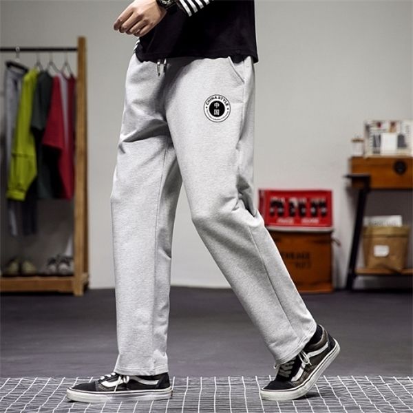 

casual jogging four seasons new korean sports wide legged father's capris fashionable men's health pants c1201, Black