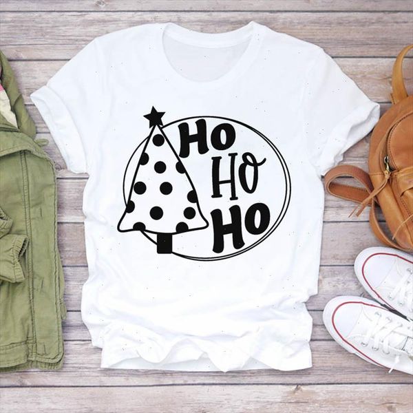 

women tree holiday simple printing new year merry christmas print tshirts clothes graphic female t shirt ladies tee t shirt, White